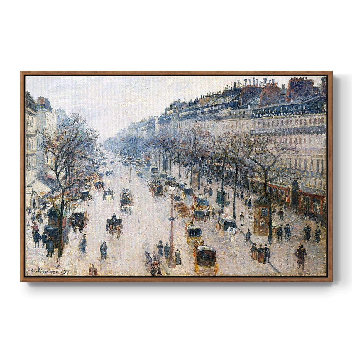 Vintage Landscape-CCC By Wexford Home Framed in Walnut Wood Gallery Wrapped Canvas 17 in. x 25 in.