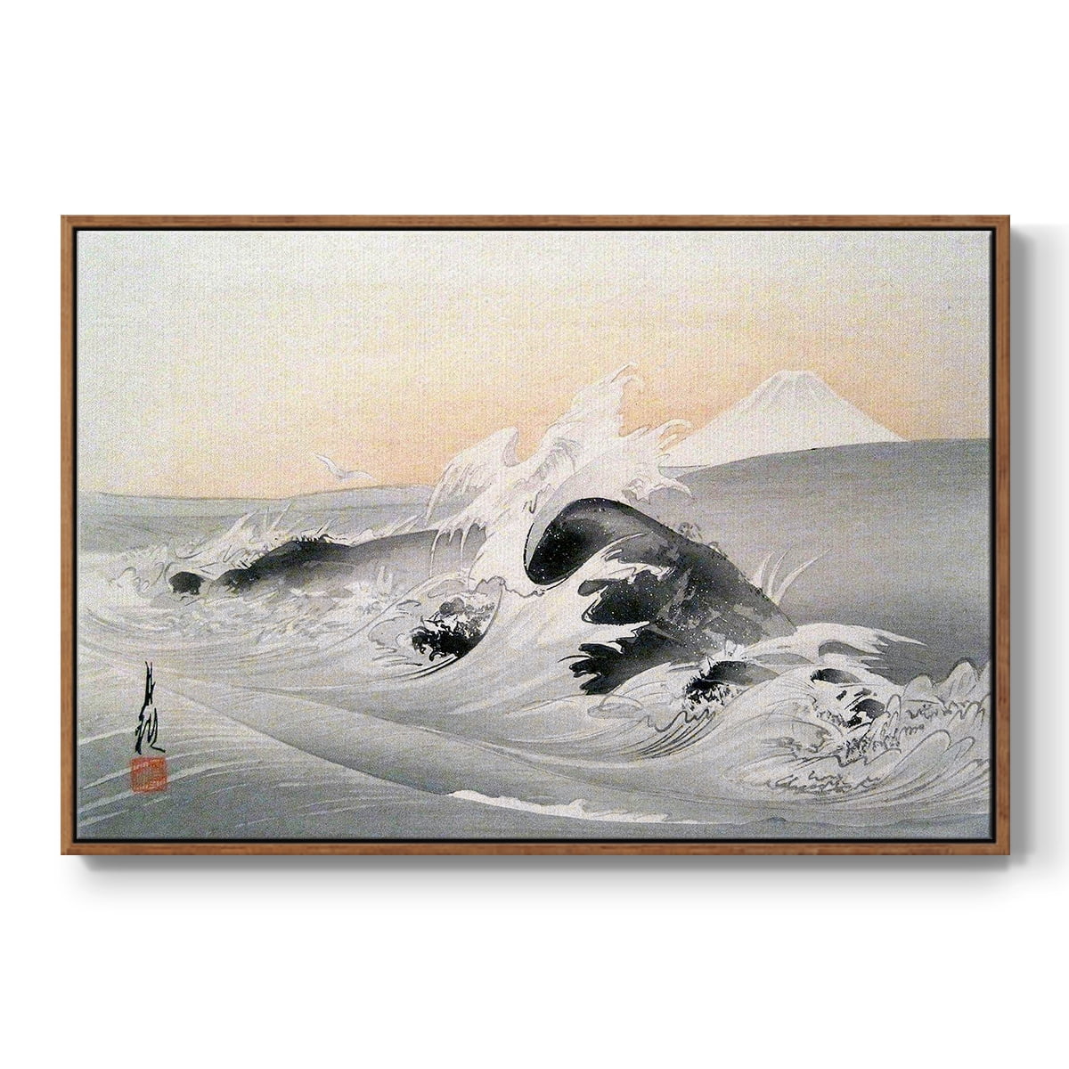 Vintage Landscape-CCCI By Wexford Home Framed in Walnut Wood Gallery Wrapped Canvas 25 in. x 37 in.