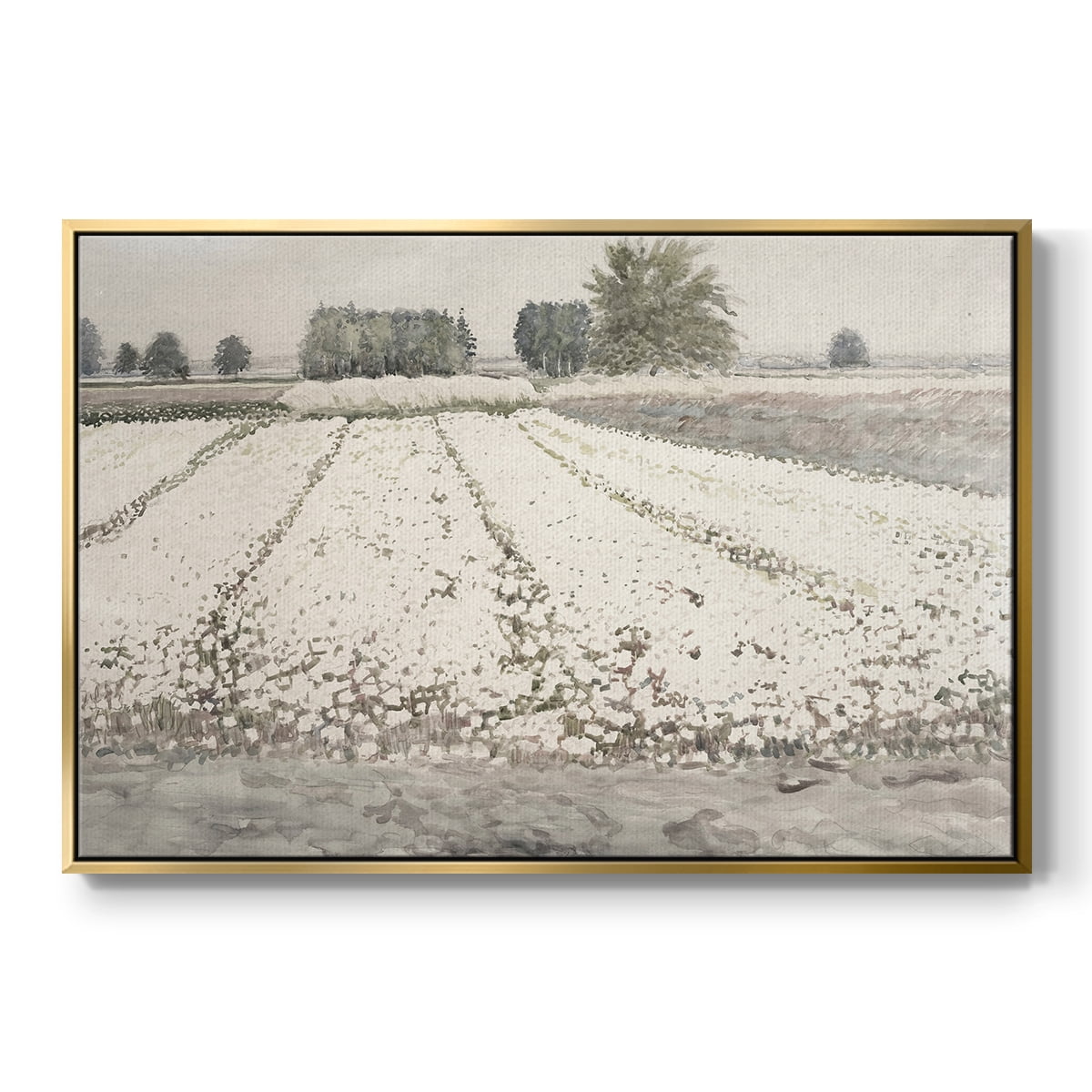 Vintage Landscape-CCCIV By Wexford Home Framed in Gold Wood Gallery Wrapped Canvas 25 in. x 37 in.