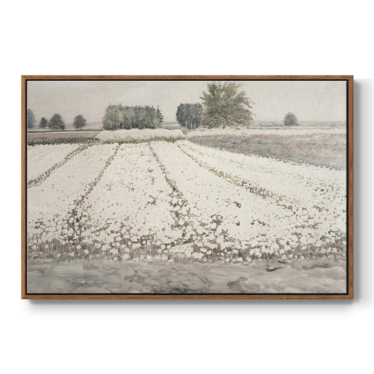 Vintage Landscape-CCCIV By Wexford Home Framed in Walnut Wood Gallery Wrapped Canvas 17 in. x 25 in.