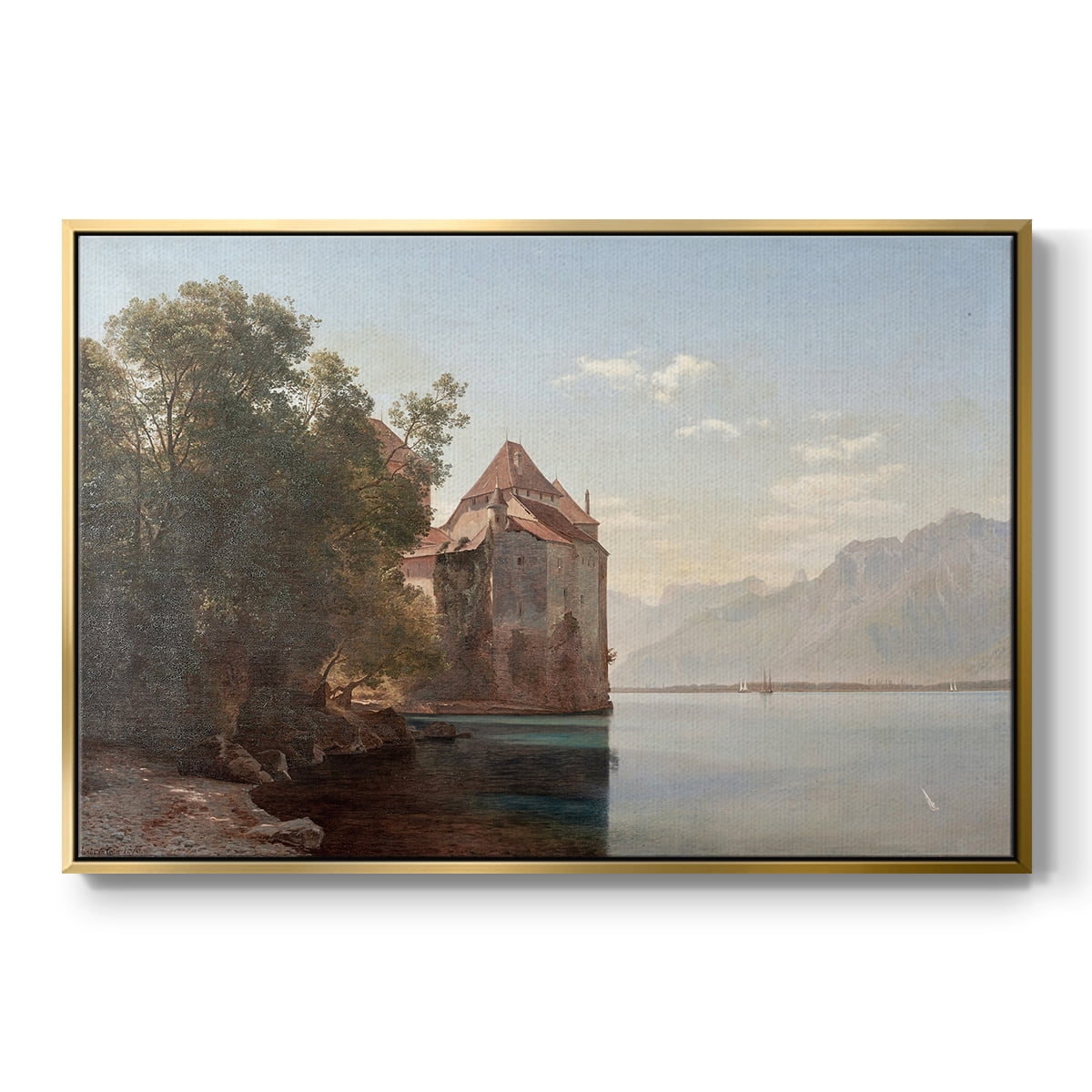 Vintage Landscape-CCCL By Wexford Home Framed in Gold Wood Gallery Wrapped Canvas 17 in. x 25 in.