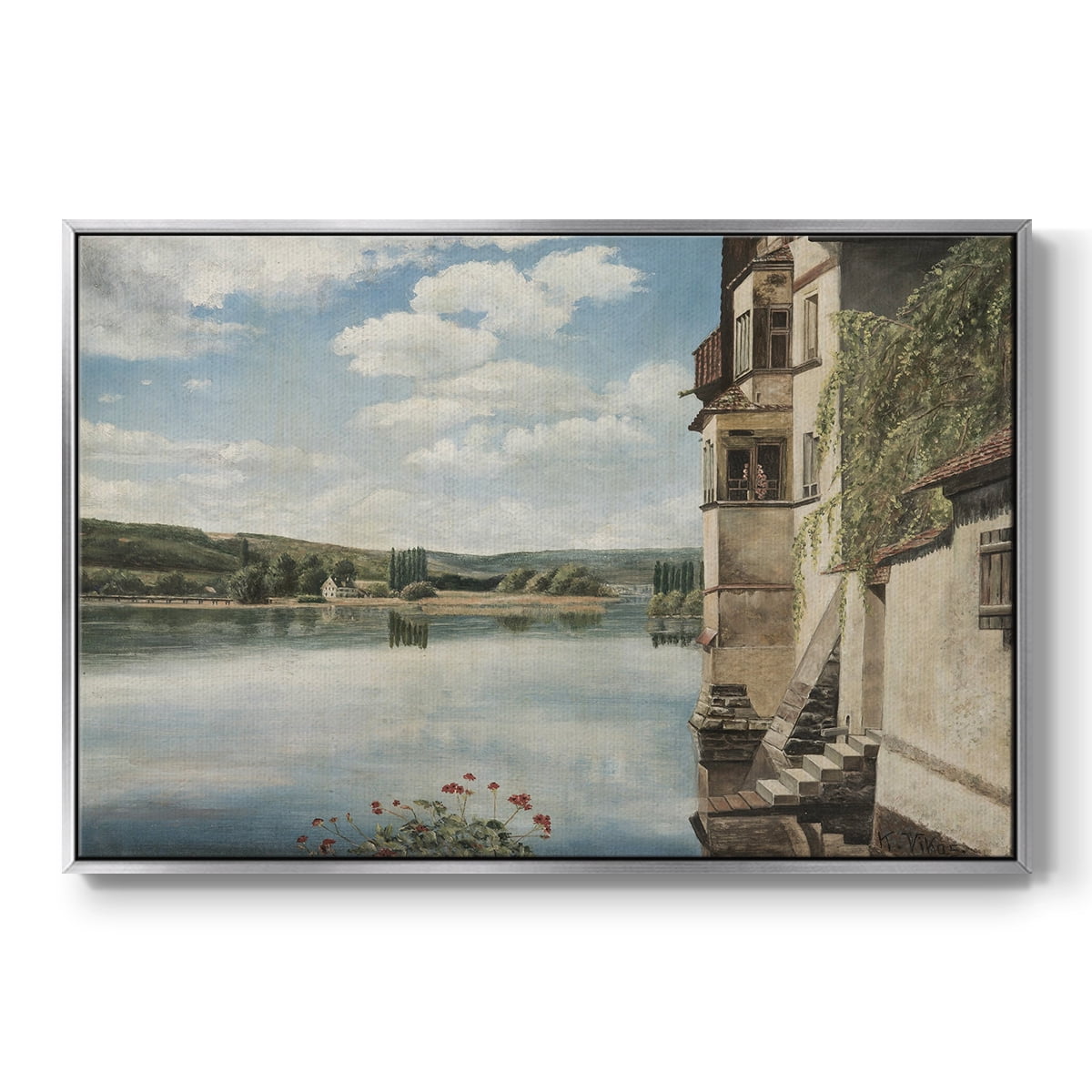 Vintage Landscape-CCCLI By Wexford Home Framed in Silver Wood Gallery Wrapped Canvas 17 in. x 25 in.