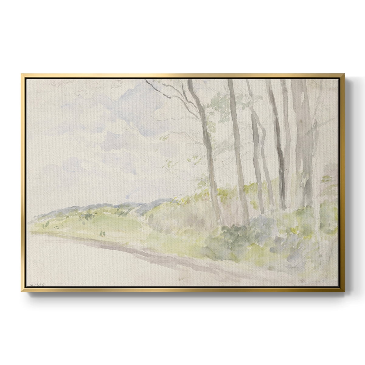 Vintage Landscape-CCCLII By Wexford Home Framed in Gold Wood Gallery Wrapped Canvas 25 in. x 37 in.