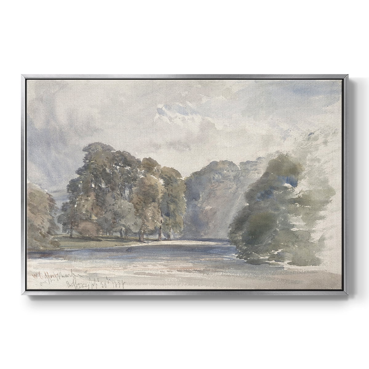 Vintage Landscape-CCCLIII By Wexford Home Framed in Silver Wood Gallery Wrapped Canvas 17 in. x 25 in.