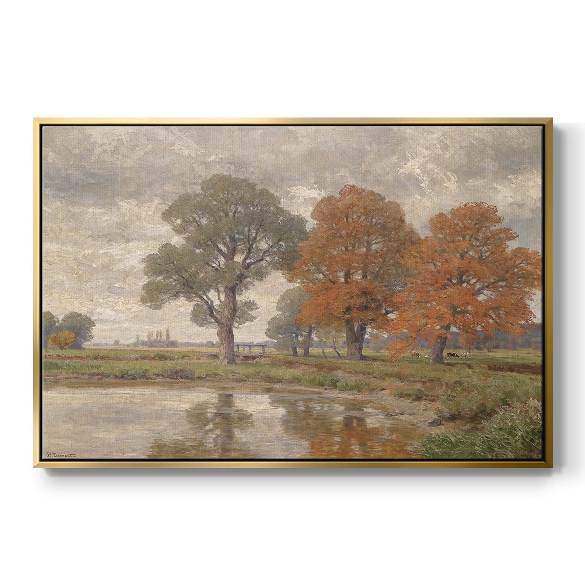 Vintage Landscape-CCCLIV By Wexford Home Framed in Gold Wood Gallery Wrapped Canvas 17 in. x 25 in.