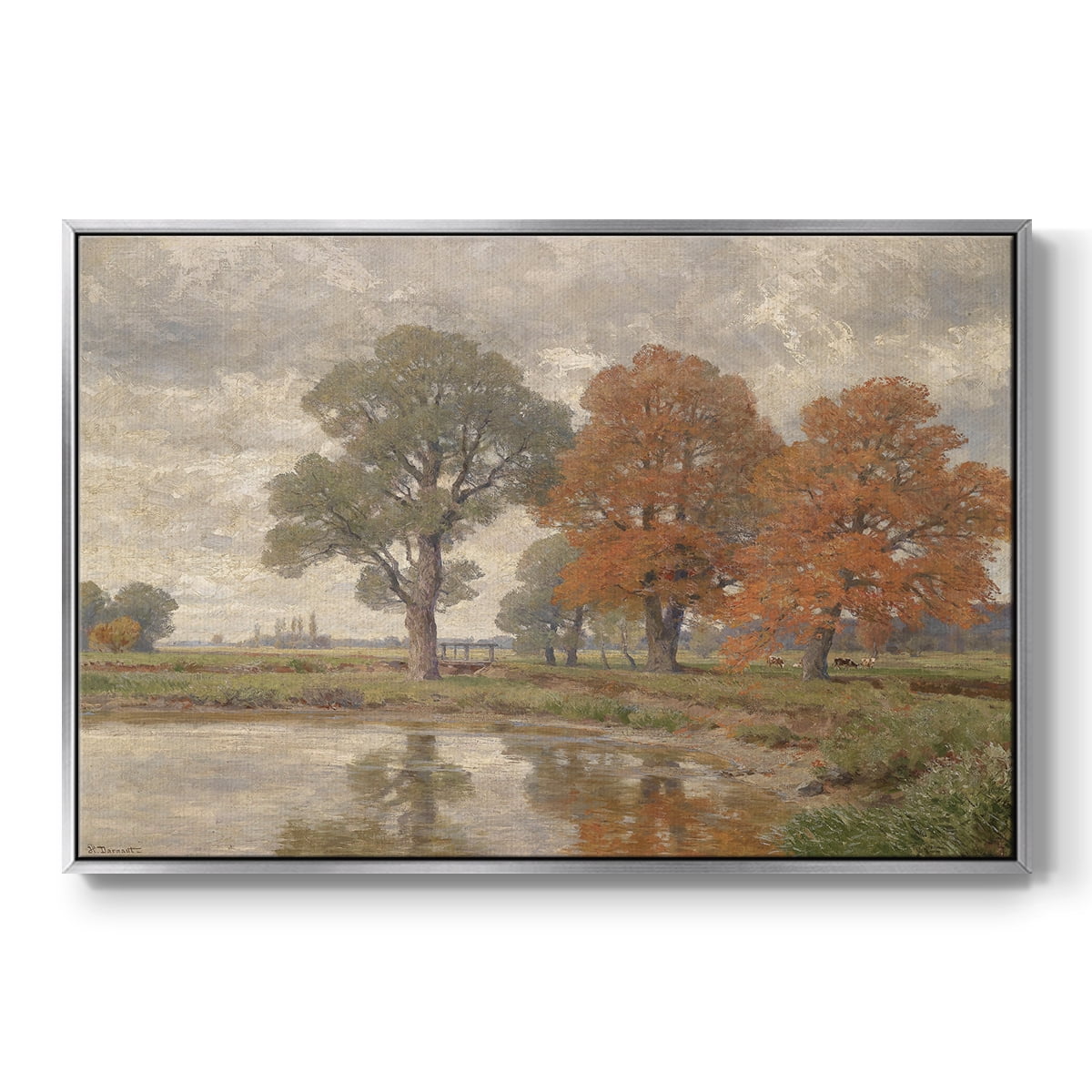Vintage Landscape-CCCLIV By Wexford Home Framed in Silver Wood Gallery Wrapped Canvas 25 in. x 37 in.