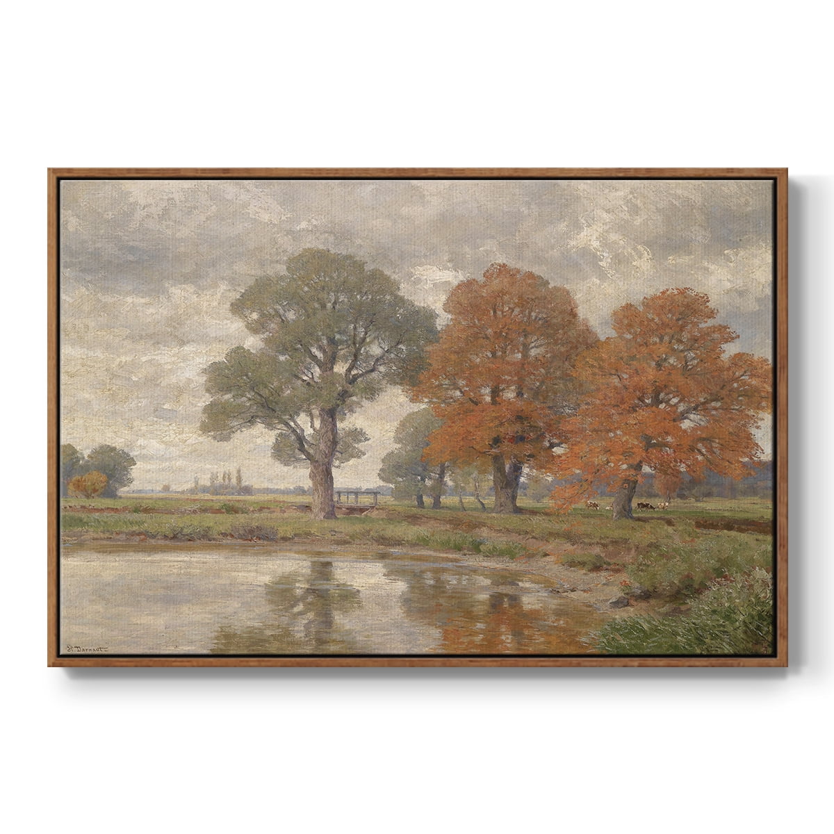 Vintage Landscape-CCCLIV By Wexford Home Framed in Walnut Wood Gallery Wrapped Canvas 17 in. x 25 in.