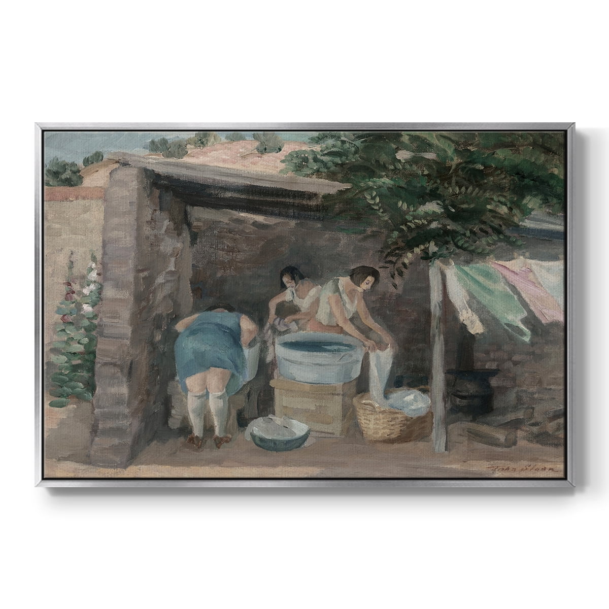 Vintage Landscape-CCCLIX By Wexford Home Framed in Silver Wood Gallery Wrapped Canvas 25 in. x 37 in.