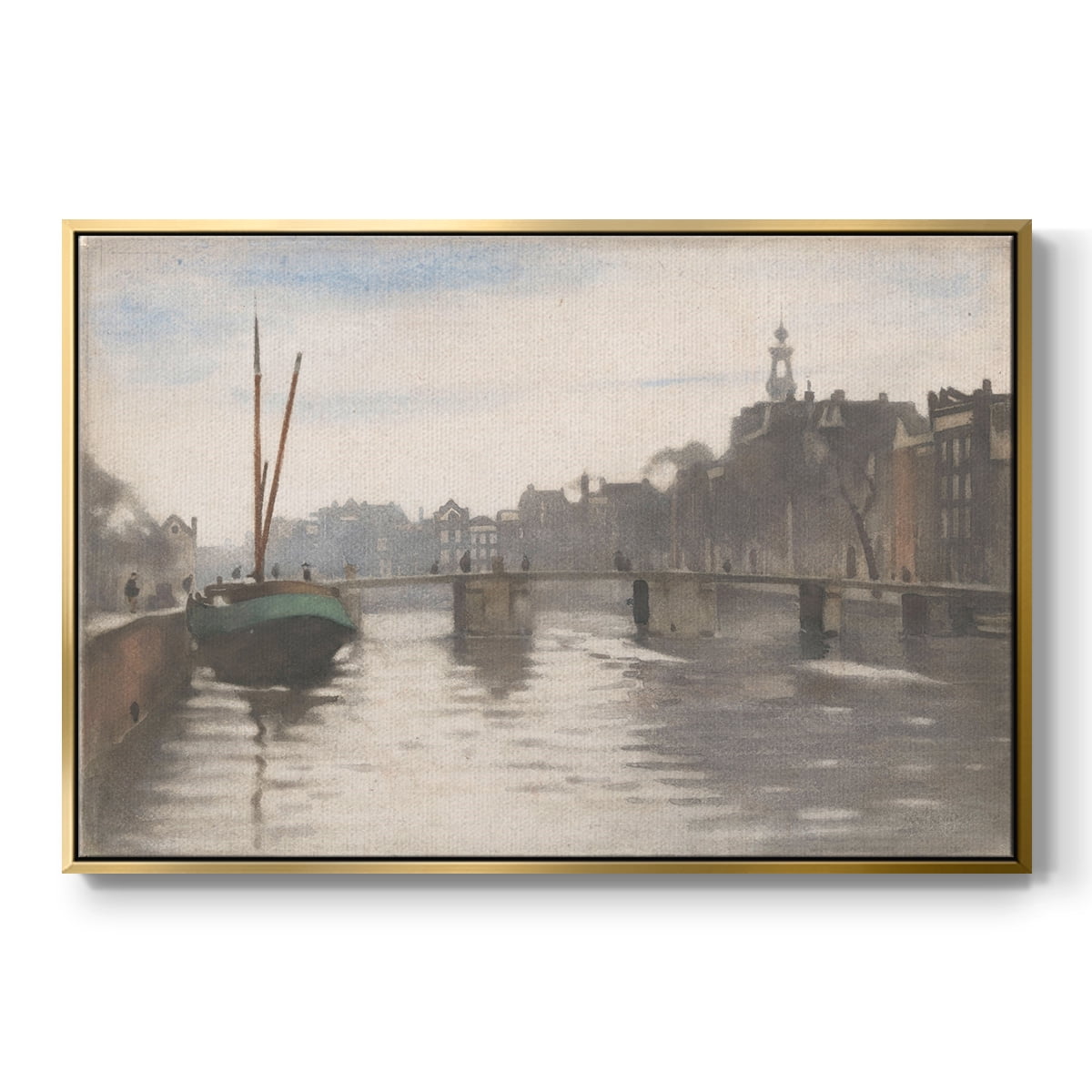Vintage Landscape-CCCLVI By Wexford Home Framed in Gold Wood Gallery Wrapped Canvas 17 in. x 25 in.
