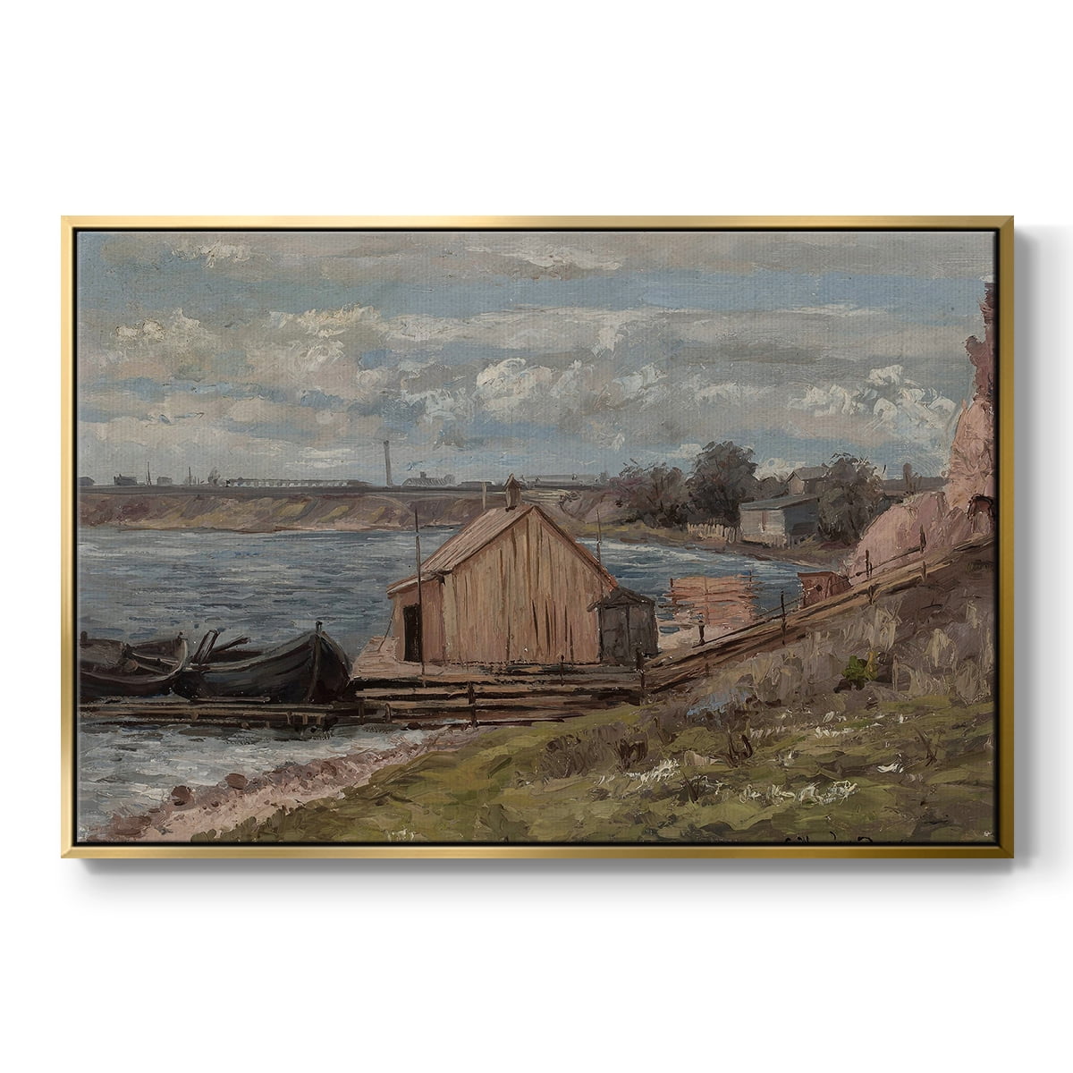 Vintage Landscape-CCCLVII By Wexford Home Framed in Gold Wood Gallery Wrapped Canvas 17 in. x 25 in.