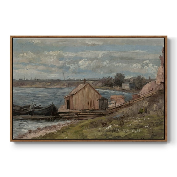 Vintage Landscape-CCCLVII By Wexford Home Framed in Walnut Wood Gallery Wrapped Canvas 17 in. x 25 in.