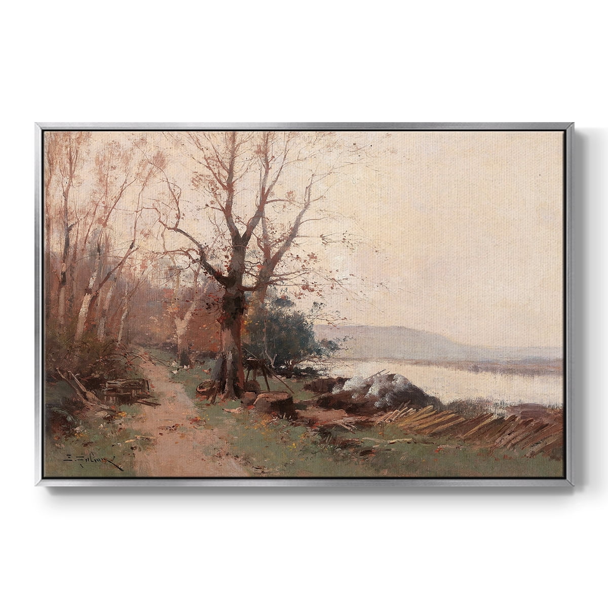 Vintage Landscape-CCCLVIII By Wexford Home Framed in Silver Wood Gallery Wrapped Canvas 17 in. x 25 in.