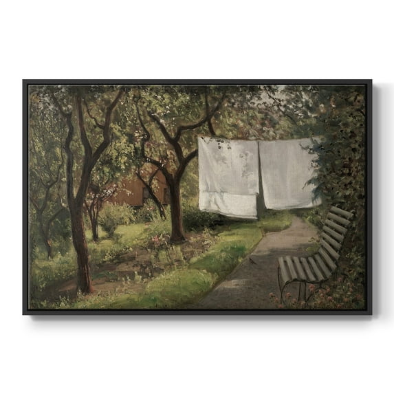 Vintage Landscape-CCCLXI By Wexford Home Framed in Black Wood Gallery Wrapped Canvas 25 in. x 37 in.