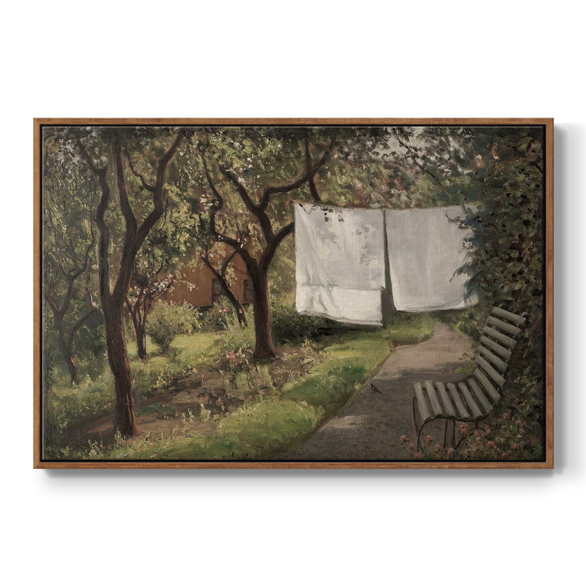 Vintage Landscape-CCCLXI By Wexford Home Framed in Walnut Wood Gallery Wrapped Canvas 27 in. x 41 in.