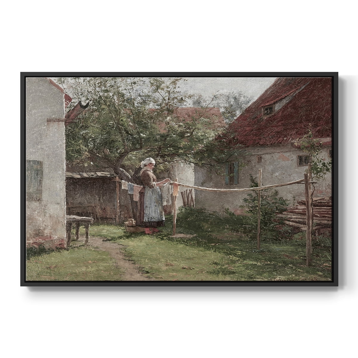 Vintage Landscape-CCCLXII By Wexford Home Framed in Black Wood Gallery Wrapped Canvas 27 in. x 41 in.