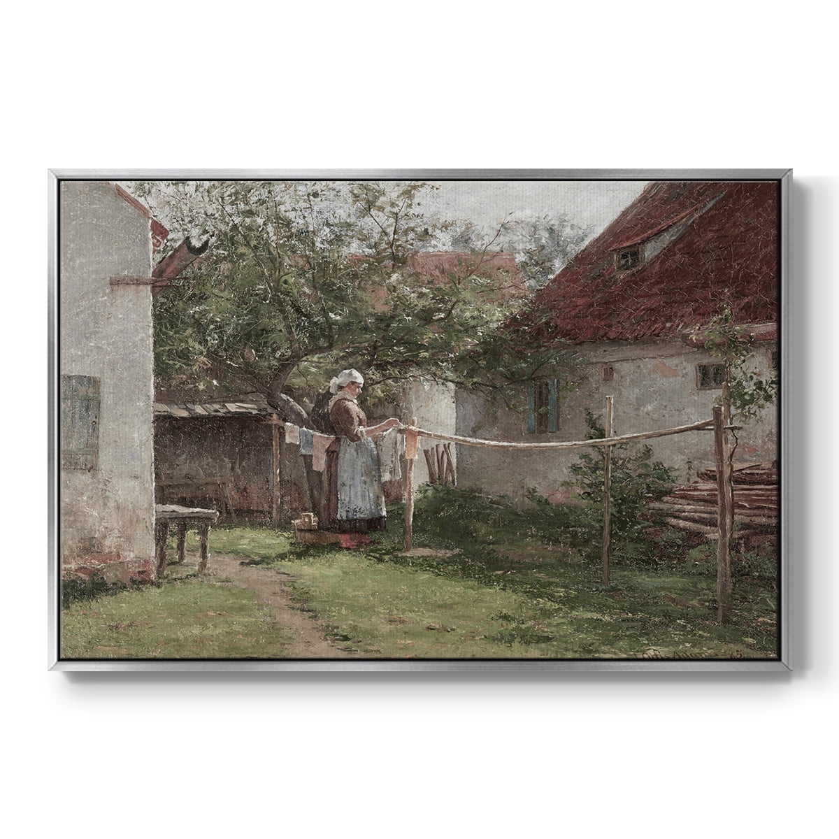 Vintage Landscape-CCCLXII By Wexford Home Framed in Silver Wood Gallery Wrapped Canvas 27 in. x 41 in.
