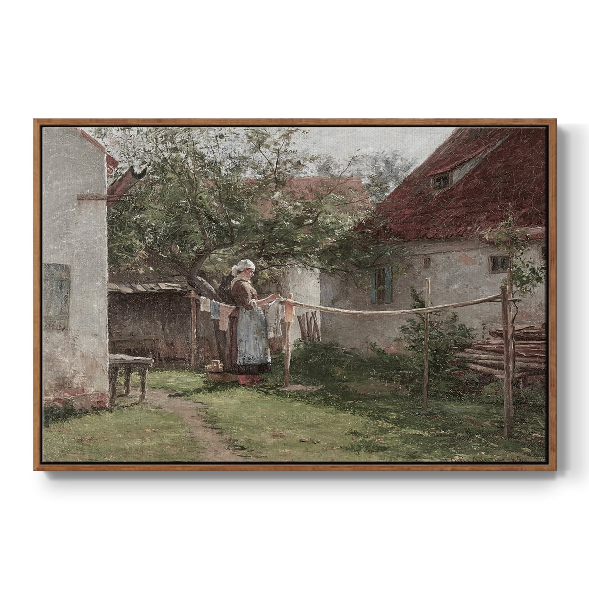 Vintage Landscape-CCCLXII By Wexford Home Framed in Walnut Wood Gallery Wrapped Canvas 17 in. x 25 in.