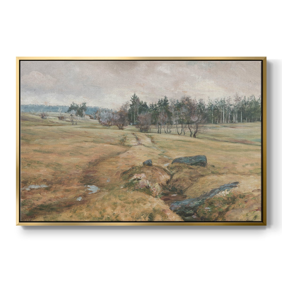 Vintage Landscape-CCCLXIV By Wexford Home Framed in Gold Wood Gallery Wrapped Canvas 25 in. x 37 in.