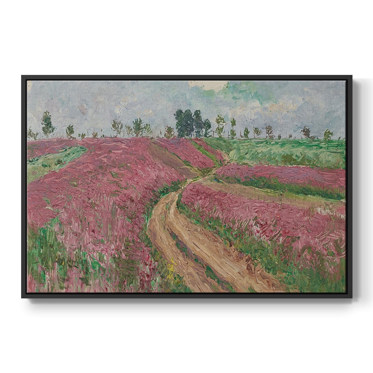 Vintage Landscape-CCCLXV By Wexford Home Framed in Black Wood Gallery Wrapped Canvas 25 in. x 37 in.