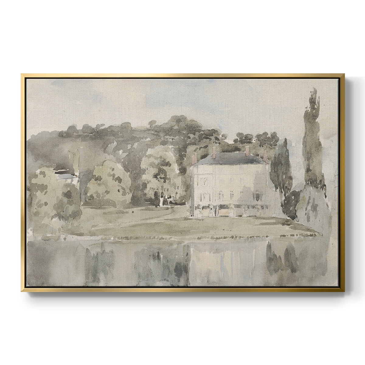 Vintage Landscape-CCCLXVI By Wexford Home Framed in Gold Wood Gallery Wrapped Canvas 17 in. x 25 in.