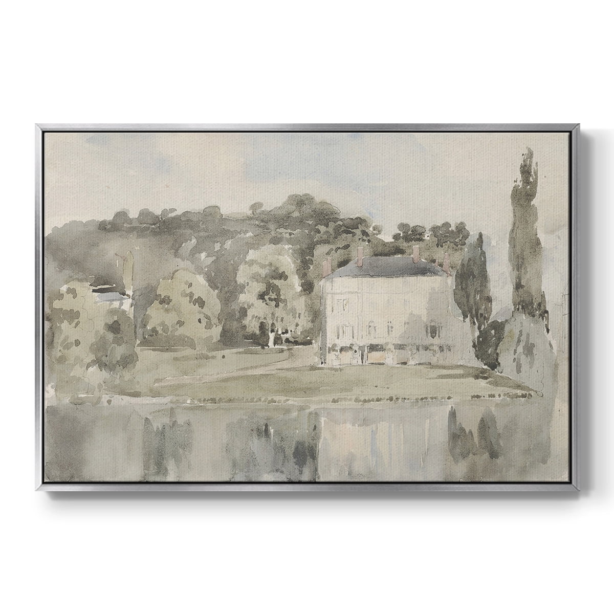 Vintage Landscape-CCCLXVI By Wexford Home Framed in Silver Wood Gallery Wrapped Canvas 17 in. x 25 in.