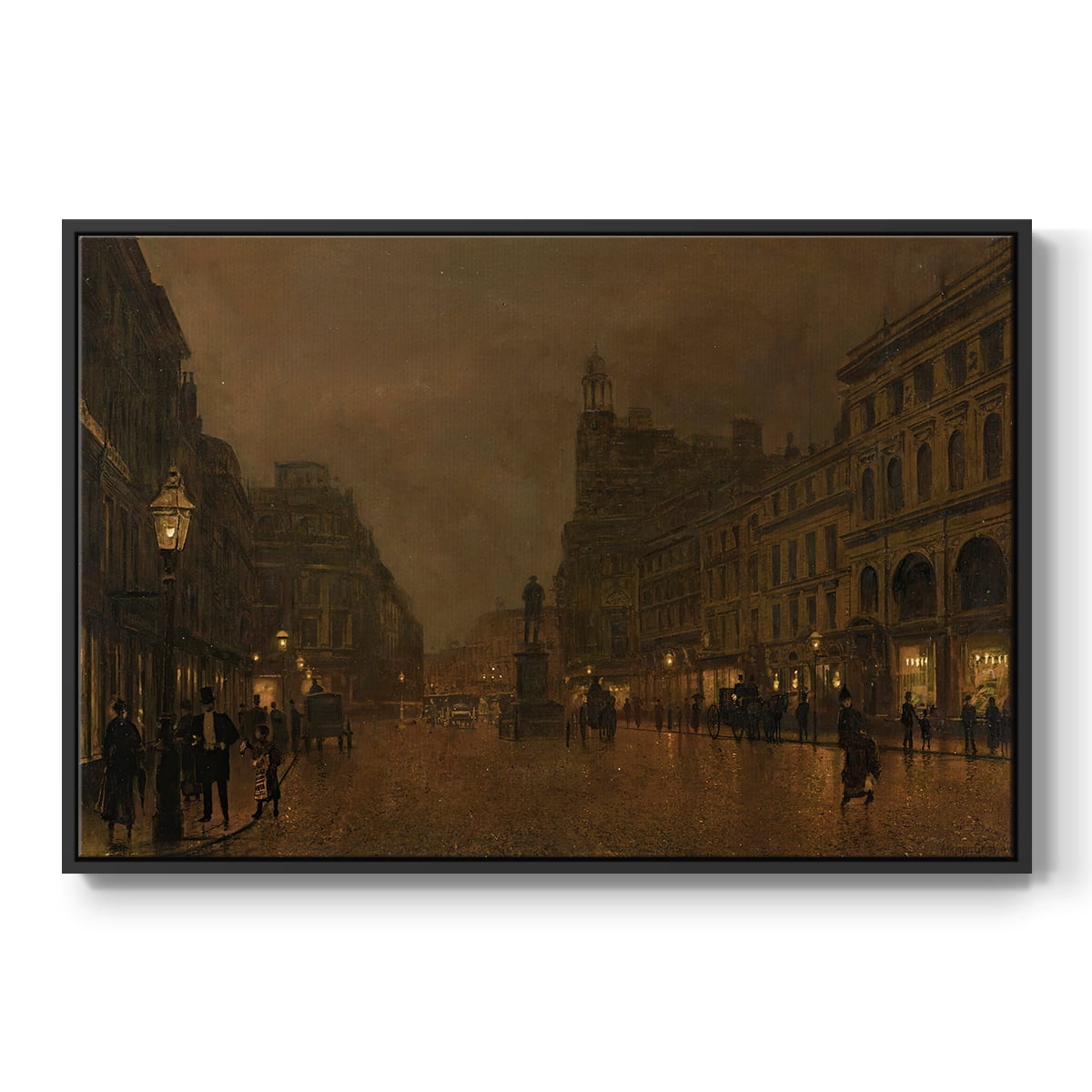 Vintage Landscape-CCCLXVII By Wexford Home Framed in Black Wood Gallery Wrapped Canvas 27 in. x 41 in.
