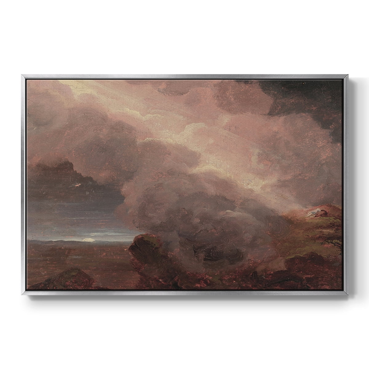 Vintage Landscape-CCCLXX By Wexford Home Framed in Silver Wood Gallery Wrapped Canvas 25 in. x 37 in.