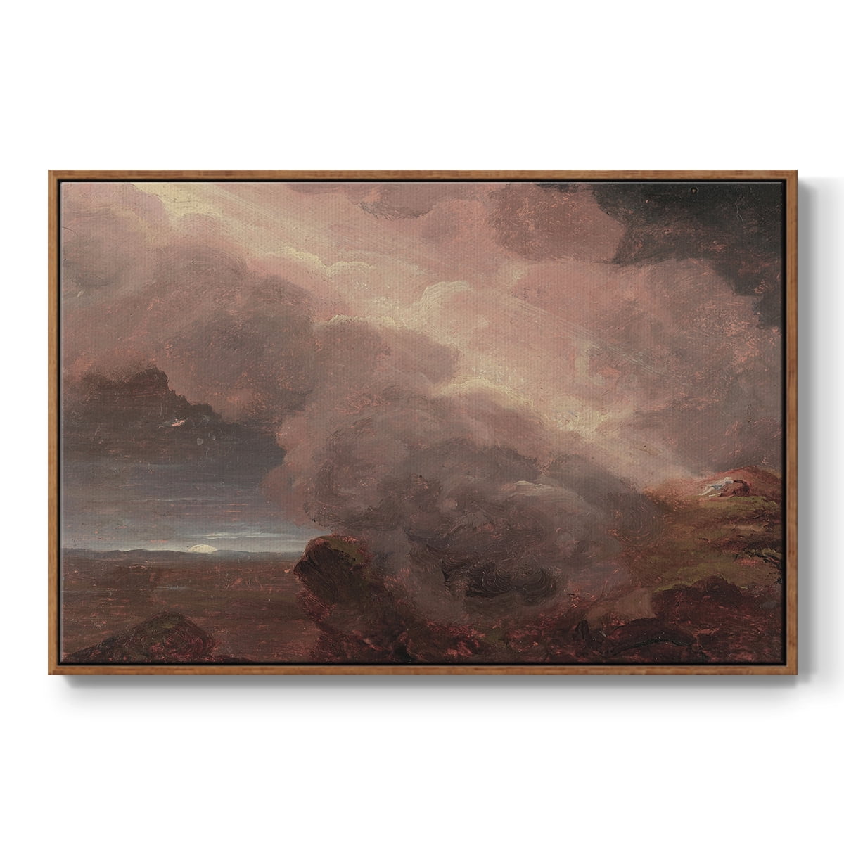Vintage Landscape-CCCLXX By Wexford Home Framed in Walnut Wood Gallery Wrapped Canvas 27 in. x 41 in.
