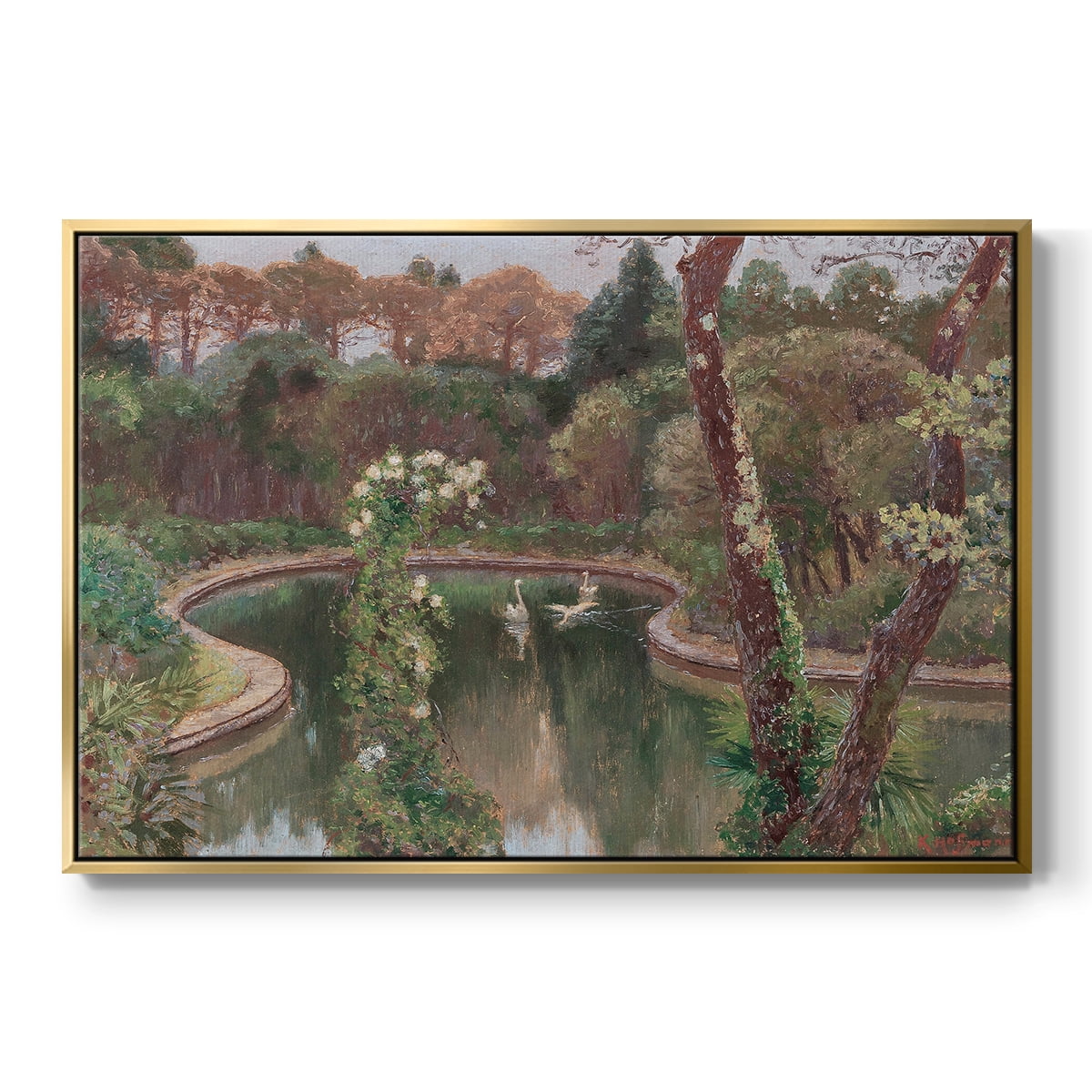 Vintage Landscape-CCCLXXII By Wexford Home Framed in Gold Wood Gallery Wrapped Canvas 17 in. x 25 in.