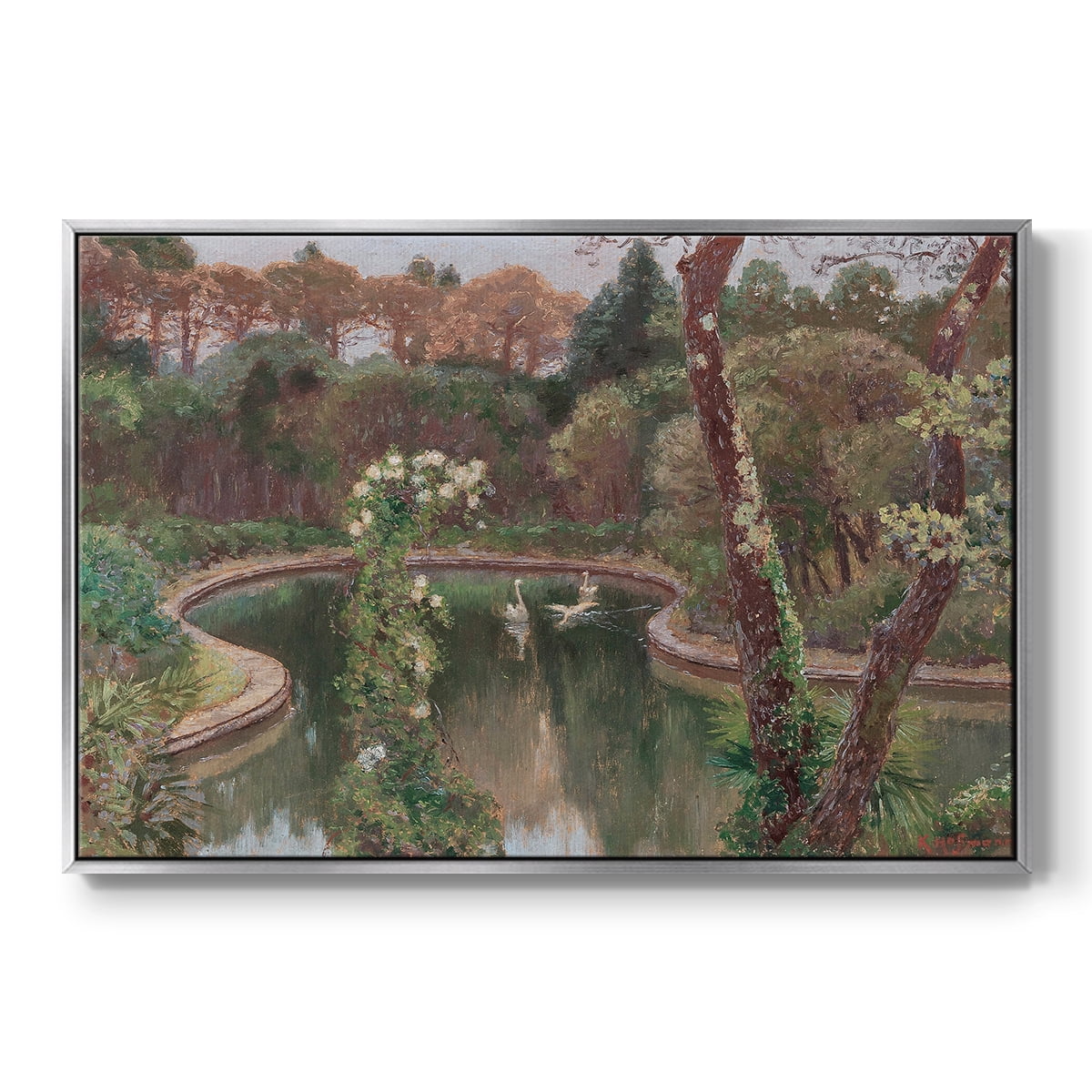Vintage Landscape-CCCLXXII By Wexford Home Framed in Silver Wood Gallery Wrapped Canvas 27 in. x 41 in.