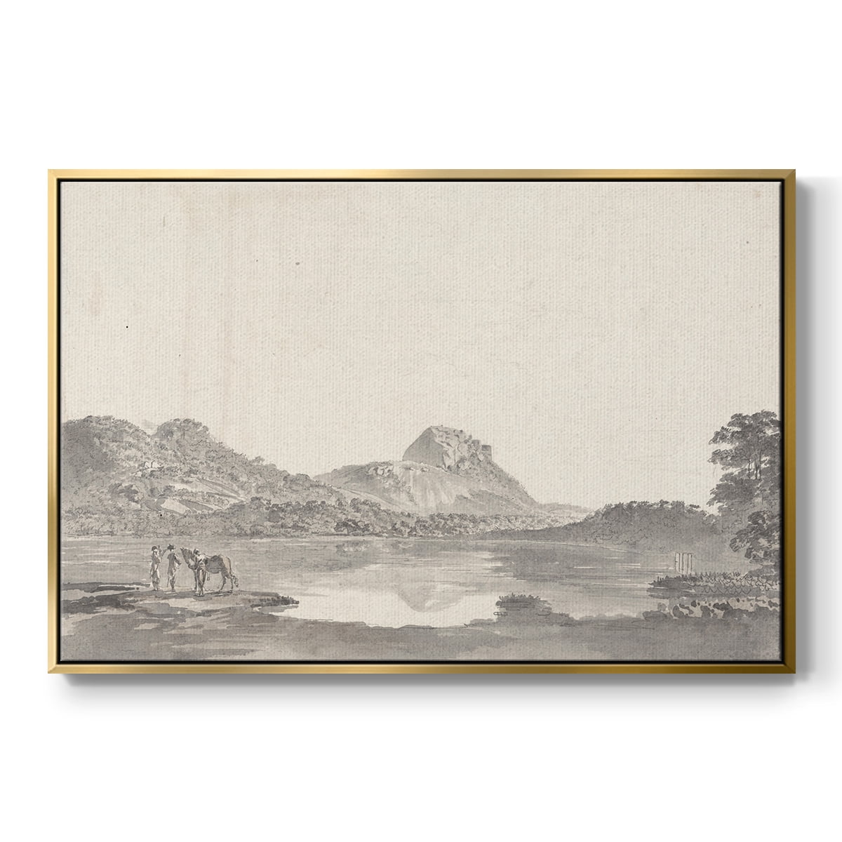 Vintage Landscape-CCCLXXIII By Wexford Home Framed in Gold Wood Gallery Wrapped Canvas 27 in. x 41 in.