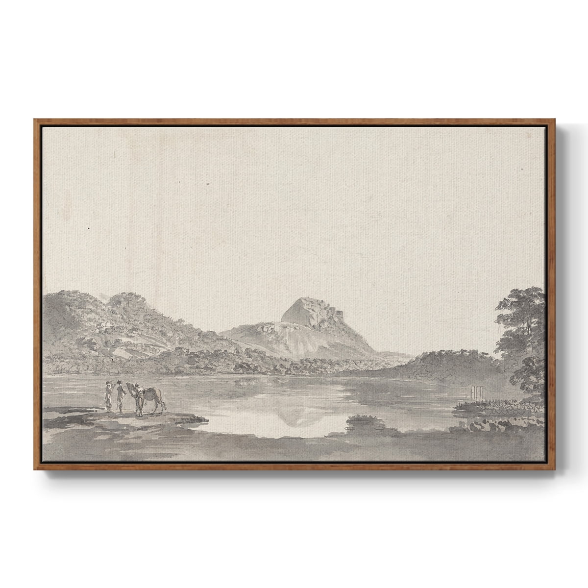 Vintage Landscape-CCCLXXIII By Wexford Home Framed in Walnut Wood Gallery Wrapped Canvas 27 in. x 41 in.