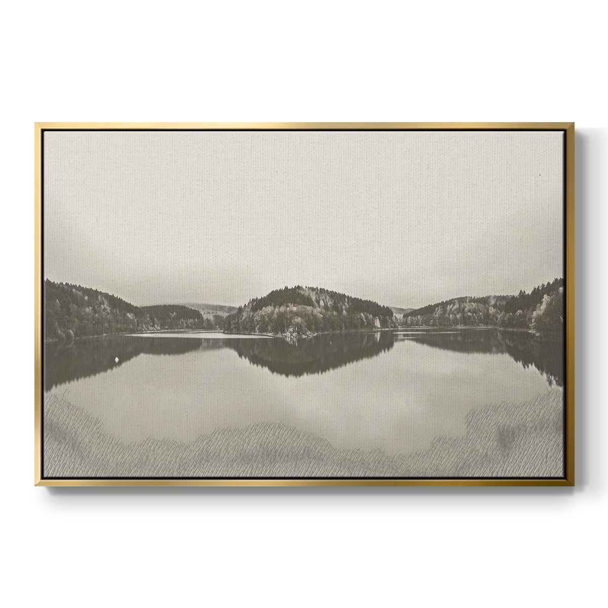 Vintage Landscape-CCCLXXIV By Wexford Home Framed in Gold Wood Gallery Wrapped Canvas 17 in. x 25 in.