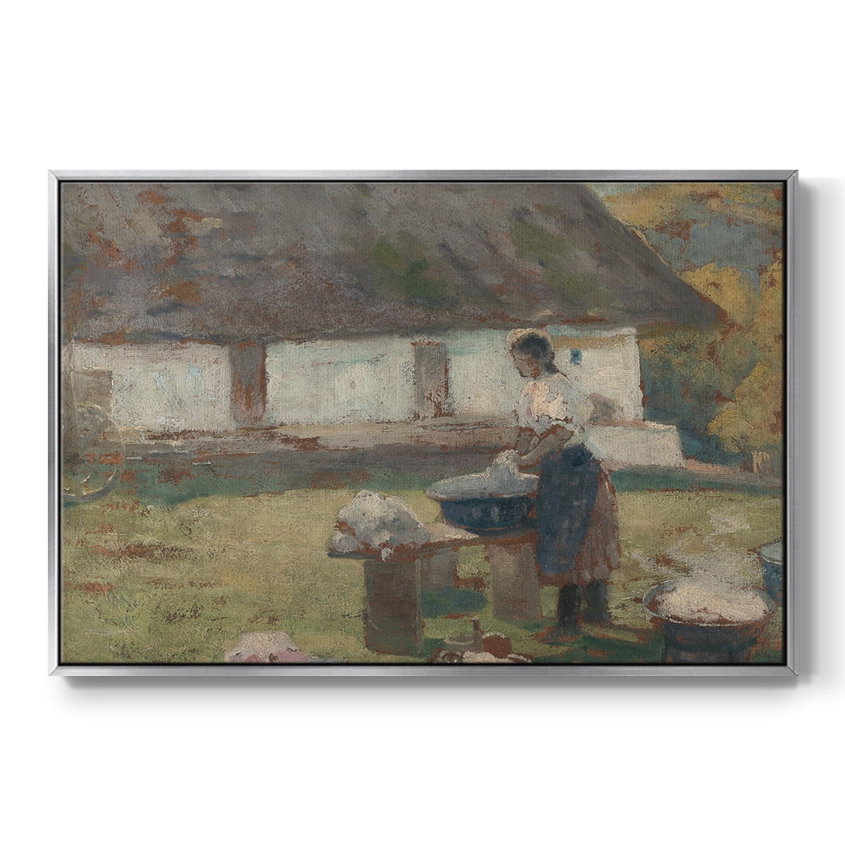 Vintage Landscape-CCCLXXV By Wexford Home Framed in Silver Wood Gallery Wrapped Canvas 25 in. x 37 in.