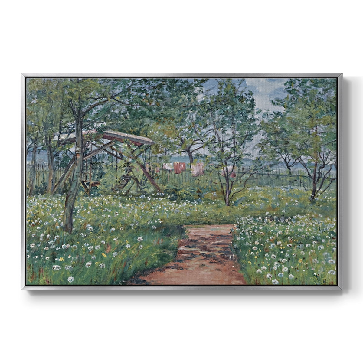 Vintage Landscape-CCCLXXVI By Wexford Home Framed in Silver Wood Gallery Wrapped Canvas 17 in. x 25 in.