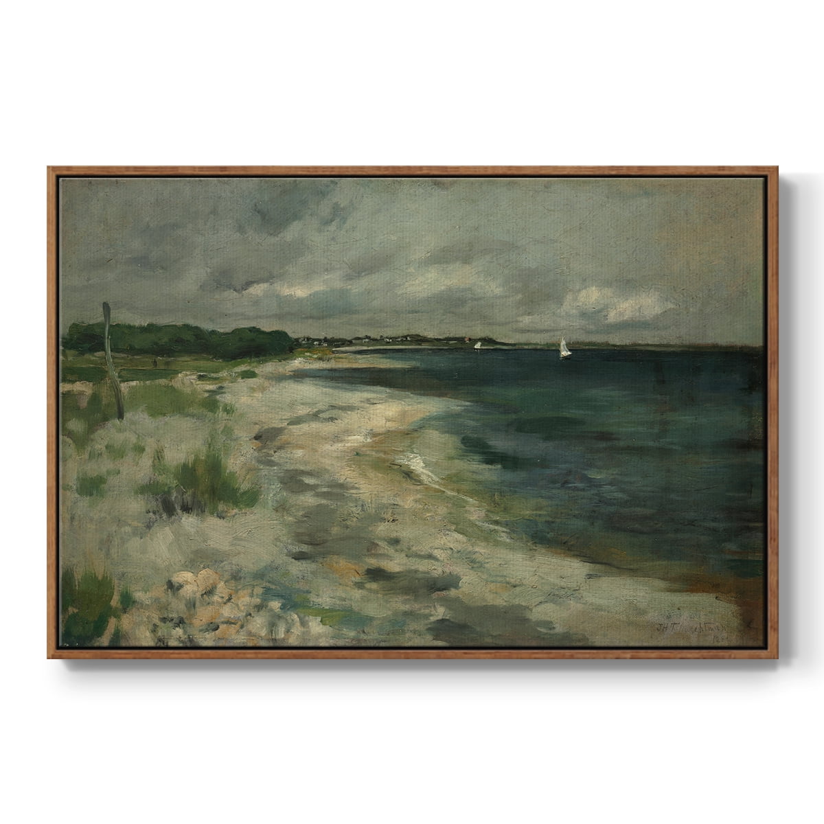 Vintage Landscape-CCCLXXVII By Wexford Home Framed in Walnut Wood Gallery Wrapped Canvas 17 in. x 25 in.