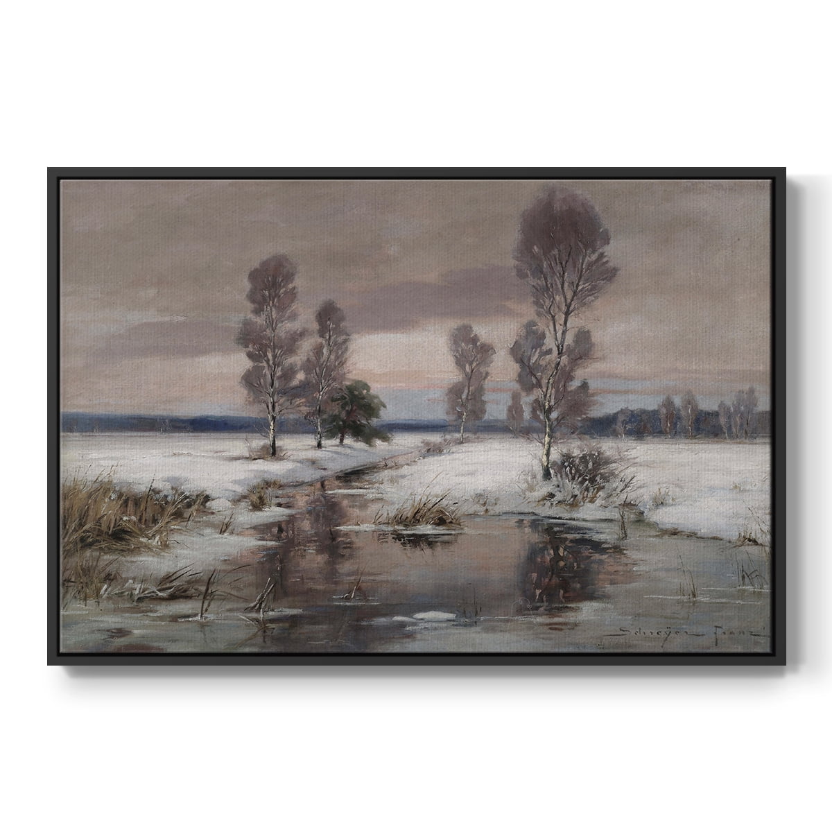 Vintage Landscape-CCCLXXVIII By Wexford Home Framed in Black Wood Gallery Wrapped Canvas 25 in. x 37 in.