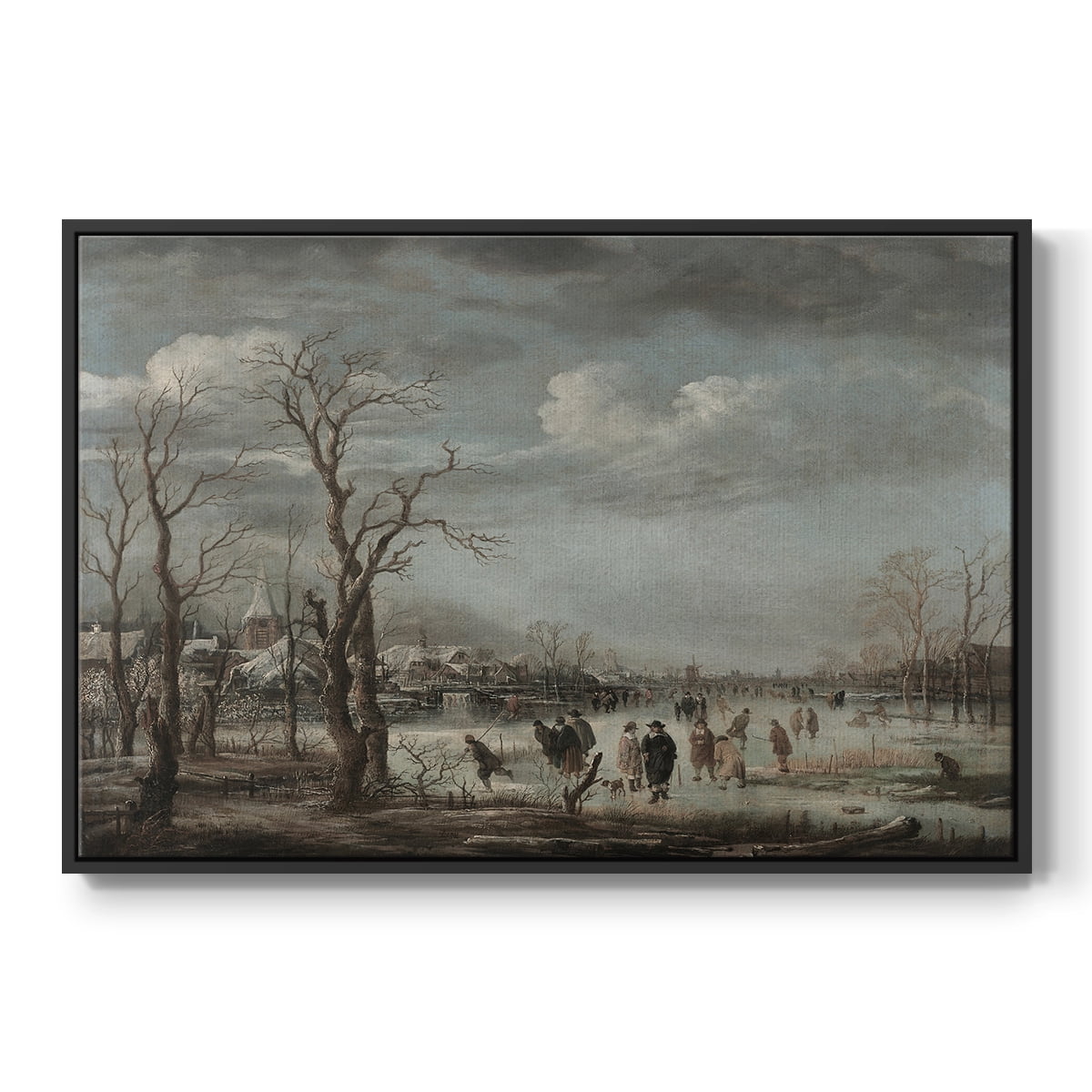 Vintage Landscape-CCCLXXX By Wexford Home Framed in Black Wood Gallery Wrapped Canvas 17 in. x 25 in.