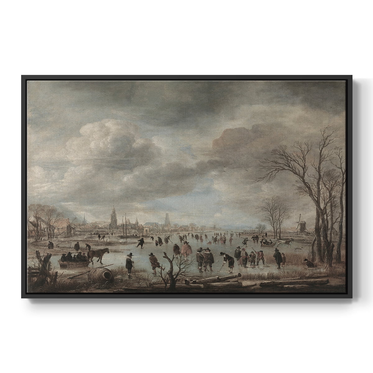 Vintage Landscape-CCCLXXXI By Wexford Home Framed in Black Wood Gallery Wrapped Canvas 17 in. x 25 in.