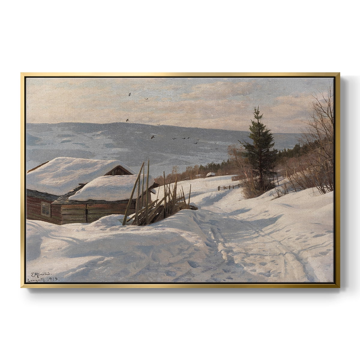 Vintage Landscape-CCCLXXXIII By Wexford Home Framed in Gold Wood Gallery Wrapped Canvas 27 in. x 41 in.