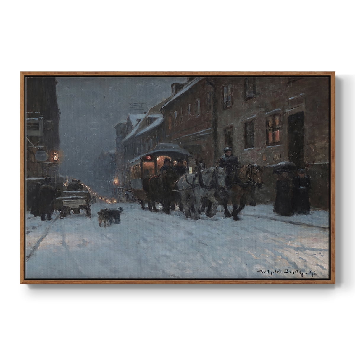 Vintage Landscape-CCCLXXXIV By Wexford Home Framed in Walnut Wood Gallery Wrapped Canvas 27 in. x 41 in.