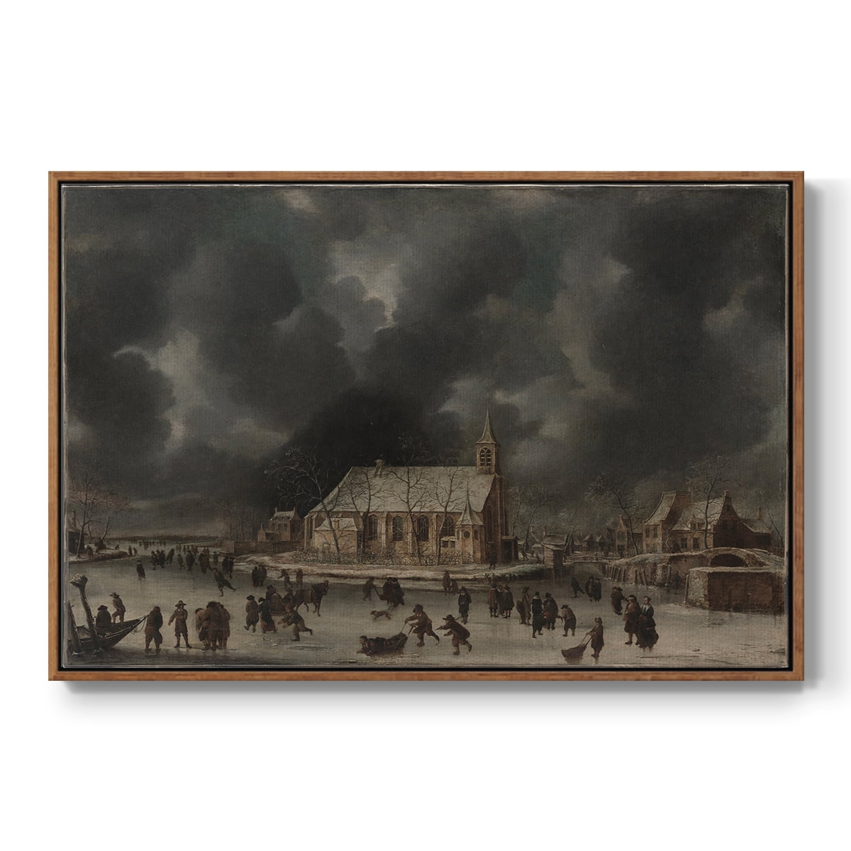 Vintage Landscape-CCCLXXXIX By Wexford Home Framed in Walnut Wood Gallery Wrapped Canvas 27 in. x 41 in.