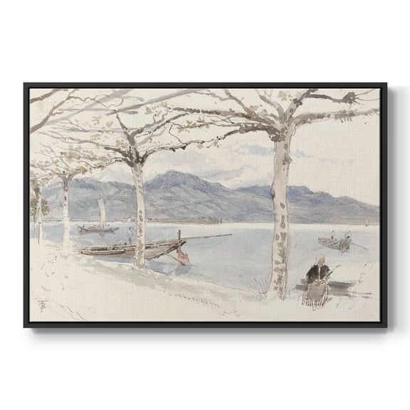 Vintage Landscape-CCCLXXXV By Wexford Home Framed in Black Wood Gallery Wrapped Canvas 17 in. x 25 in.