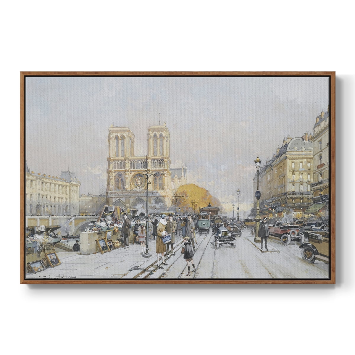 Vintage Landscape-CCCLXXXVI By Wexford Home Framed in Walnut Wood Gallery Wrapped Canvas 25 in. x 37 in.