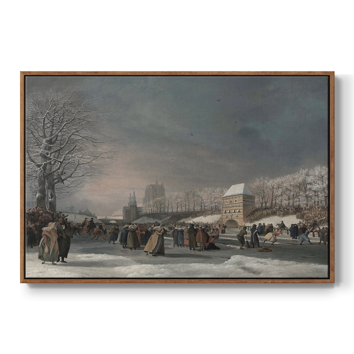 Vintage Landscape-CCCLXXXVII By Wexford Home Framed in Walnut Wood Gallery Wrapped Canvas 25 in. x 37 in.