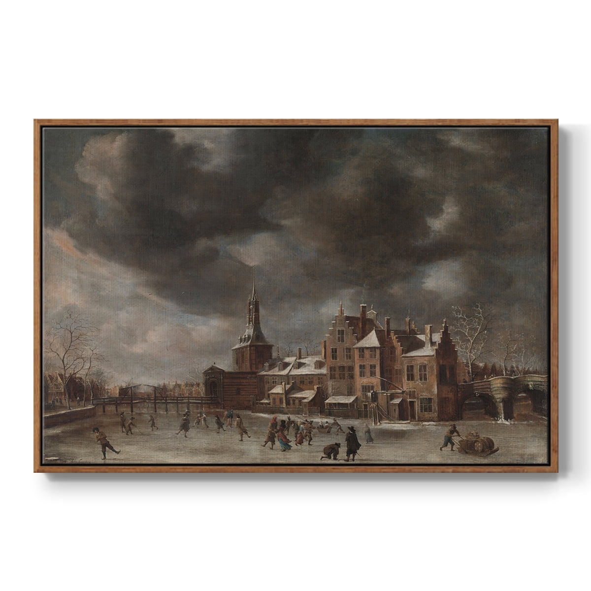 Vintage Landscape-CCCLXXXVIII By Wexford Home Framed in Walnut Wood Gallery Wrapped Canvas 25 in. x 37 in.