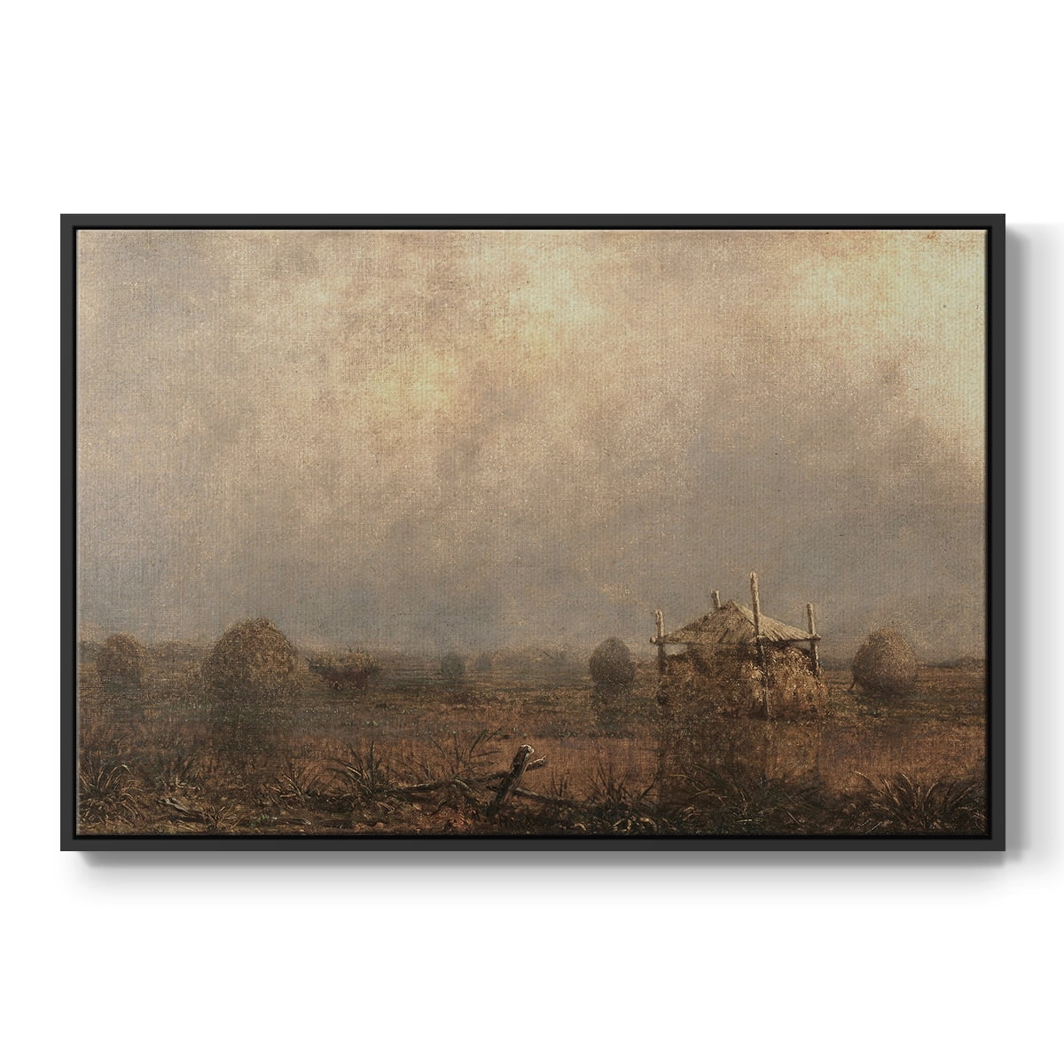 Vintage Landscape-CCCV By Wexford Home Framed in Black Wood Gallery Wrapped Canvas 27 in. x 41 in.