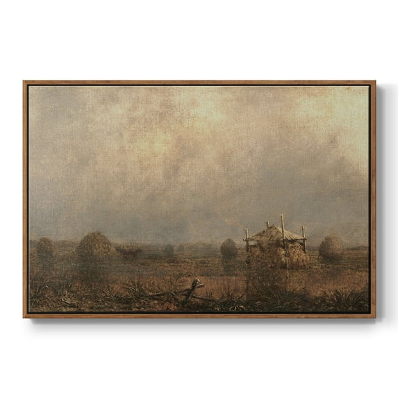 Vintage Landscape-CCCV By Wexford Home Framed in Walnut Wood Gallery Wrapped Canvas 27 in. x 41 in.
