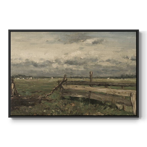 Vintage Landscape-CCCVI By Wexford Home Framed in Black Wood Gallery Wrapped Canvas 17 in. x 25 in.