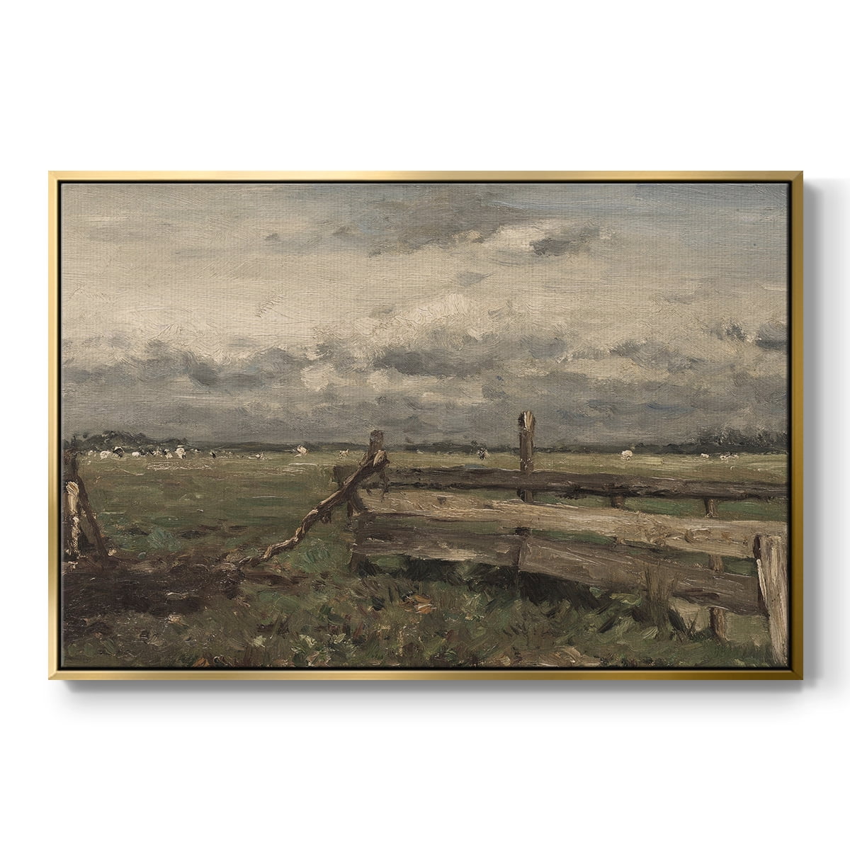 Vintage Landscape-CCCVI By Wexford Home Framed in Gold Wood Gallery Wrapped Canvas 27 in. x 41 in.